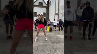 Sabotaged by my shoe lace 🙈 community is everything 🫶🏼 jumprope skipping footwork freestyle [upl. by Danie]