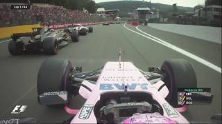 Ocon And Hulkenberg Squeeze Past Perez  F1 Best Overtakes of 2017 [upl. by Melonie]