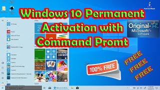 Windows 10 Permanent activation With Command Promt CMD [upl. by Akitan]