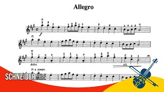 08  Allegro S Suzuki  Suzuki Book 1  Violin Sheet Music Partitura para Violino [upl. by Deland]