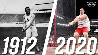 💪 The Transformation of Hammer Throw 1️⃣0️⃣8️⃣ Years of Progress  Then and Now [upl. by Suirtimed149]