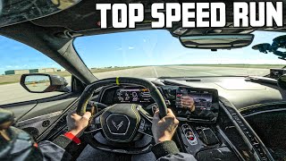 TOP SPEED RECORD RUN IN MY 2023 C8 CORVETTE Z06 [upl. by Schilt584]