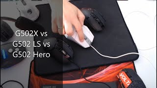 Logitech G502X vs G502 Hero vs G502 lightspeed  click test [upl. by Ayt]