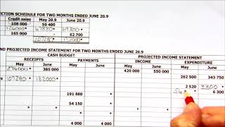 Cash budget and Projected Income Statement in columns [upl. by Phelia]