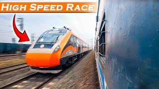 Ultra Rare Vande Bharat vs MEMU High Speed Race amp Overtake 🔥 [upl. by Niar501]