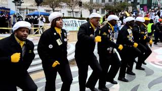 ILWU Local 10 Drill Team at Oscar Grant rally  Nikon D7000 video [upl. by Aratnahs]