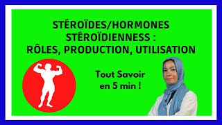 STEROIDES  HORMONES STEROIDIENNES  Rôles Production Musculation en 5 min [upl. by Ayet834]