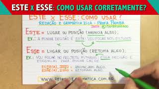 ESTE OU ESSE USE CORRETAMENTE [upl. by Ern24]