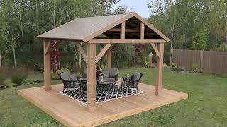 14x12 Wood Pavilion With Aluminum Roof [upl. by Aitsirk]