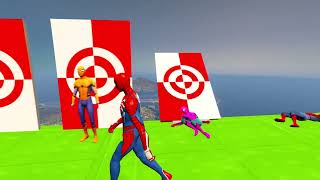 GTA 5 Epic Ragdolls RED SPIDERMAN VS RED MINION VS GREEN MINION Euphoria Physics amp Funny Fails [upl. by Sivartal]