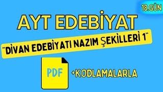 DİVAN EDEBİYATI NAZIM ŞEKİLLERİ 1  65 Günde AYT Edebiyat Kampı  18 GÜN [upl. by Ettesil]