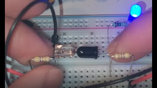 optocoupler infrared LED amp phototransistor on breadboard w LED Electronics 1 LAB  Sensor App [upl. by Berget642]