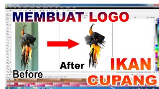 Cara Membuat Logo Ikan Cupang  Betta Fish Logo  Tutorial CorelDraw [upl. by Garretson]