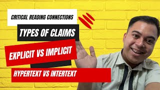 Critical Reading Connections  Types of claims in argument  Explicit Vs Implicit  HyperVsIntertext [upl. by Enneicul895]