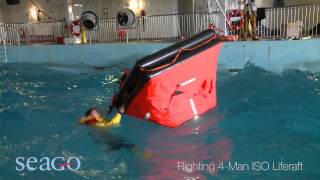 How to right a Seago liferaft [upl. by Arramahs]