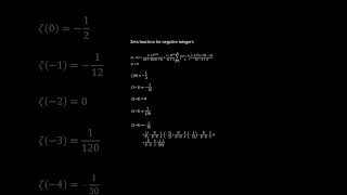 Zeta Function for Negative Integers [upl. by Lorenzana]