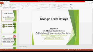 Lec 4 Dr Athmar Dhahir cGMP and C GCP dosage form design [upl. by Adkins100]