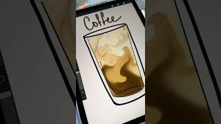 Coffee Art ☕️🖤 Procreate ✨ shorts coffee art procreate trending drawing viralvideo [upl. by Uohk]