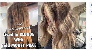 LOW MAINTENANCE  Lived In BLONDE With Bold Money Piece [upl. by Larry349]