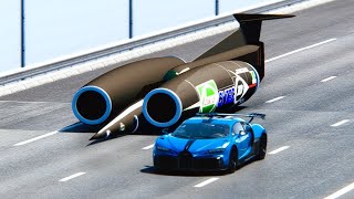 Bugatti Chiron Pur Sport vs SSC Thrust at Drag Race 20 KM [upl. by Nancy]