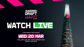 🔴 WATCH Live  The Hundred Draft Powered by Sage  Wednesday 20th March [upl. by Mide]