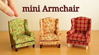 DIY mini armchair ちいさいアームチェア作ってみた dollhouse miniature [upl. by Marsden]