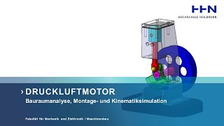 Druckluftmotor Bauraumanalyse Montage und Kinematiksimulation [upl. by Bette-Ann860]