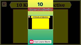 10 Types of Adjectives shorts grammar [upl. by Soule]