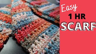 Crochet Scarf for Beginners Take 4  Easy Pattern to Crochet Scarf in 1 Hour [upl. by Annoyi191]