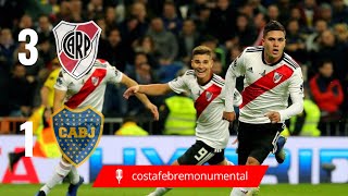 Costa Febre y el golazo de Quintero River 3 Boca 1 🔴⚪️🏆 [upl. by Rahsab]