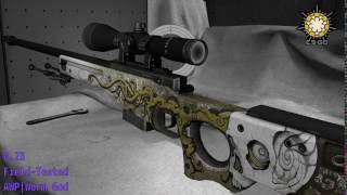 AWP Worm God  Skin Wear Preview [upl. by Mikes]