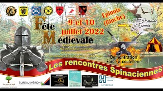 Fête médiévale  Les rencontres Spinaciennes 9 et 10 Juillet 2022 BELGIQUE [upl. by Kcirtapnhoj]