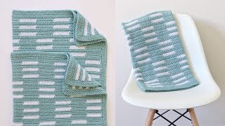 Crochet Checkerboard Stripes Blanket [upl. by Enilrem]