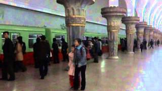 North Korea 2013 Pyongyang Subway Ride 平壌の地下鉄 [upl. by Arinayed835]