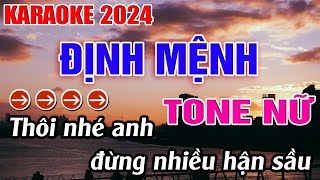 Định Mệnh Karaoke Tone Nữ Karaoke Đăng Khôi  Beat Mới [upl. by Aney]