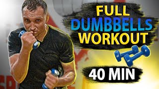 Dumbbells boxing workout Full training plan 40 min and you stay real machine Home boxing training [upl. by Leslie]