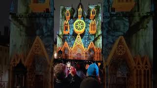 Fête des Lumières cathédrale St Jean 2022 Lyon [upl. by Balch311]