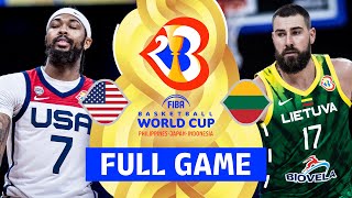 USA v Lithuania  Full Basketball Game  FIBA Basketball World Cup 2023 [upl. by Nnyroc]