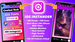 New INSTANDER Tutorial 😍 iOS Emojis  iOS Fonts  Reel Share Like iPhone Full iOS Instagram 2023 [upl. by Hagan423]