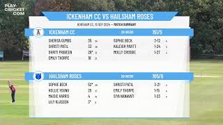 Southern Counties Womens Regional Finals Day  Ickenham CC v Hailsham Roses [upl. by Yahsram73]