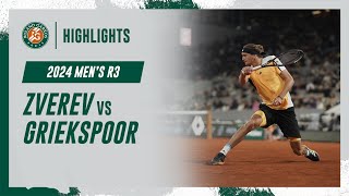 Zverev vs Griekspoor Round 3 Highlights  RolandGarros 2024 [upl. by Akcirahs]