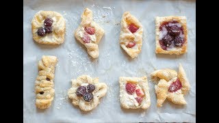 Danish Pastry Shapes  How many ways to shape cream cheese puff pastry danishes [upl. by Nylkcaj]