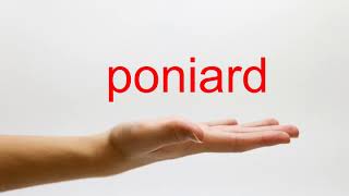 How to Pronounce poniard  American English [upl. by Yenruogis]