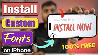 How to Install Custom Font on iPhone  iPhone में Custom Font कैसे Change करें   iOS 17 [upl. by Jamille]