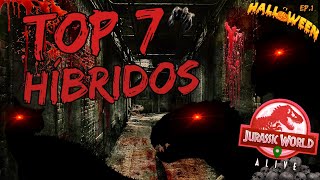 TOP 7 Híbridos TERRORÍFICOS de Jurassic World Alive  Especial Octubre Halloween – Ep1 [upl. by Lazes885]