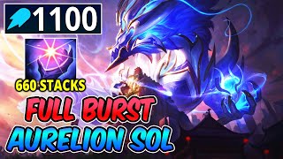 1100 AP AURELION SOL MID  Build amp Runes  LEGENDARY PORCELAIN PROTECTOR AURELION SOL 660 STACKS [upl. by Attenad]