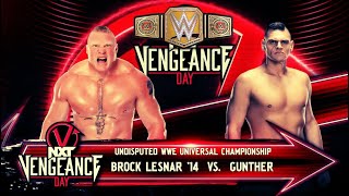 WWE2K24  Undisputed WWE Universal Championship Match  Brock Lesnar vs Gunther at NXT Vengeance [upl. by Eigriv18]