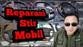 Reparasi stir mobil retrim  jahit ulang stir mobil [upl. by Eoz]