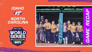 Game Highlights Idaho vs North Carolina  Little League Softball World Series [upl. by Floridia]