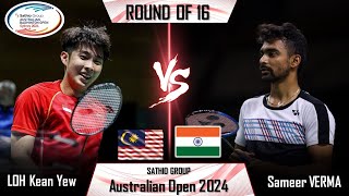 LOH Kean Yew SGP vs Sameer VERMA IND  Australian Open 2024 Badminton [upl. by Eelimaj640]